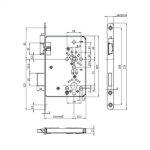 Gretsch - unitas - serrure � larder axe � 55 mm carr� de 8 mm t�ti�re de 18 mm bouts ronds condamnation ...