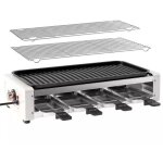 Grill multifonction, 1500w, inox, grill, cr�pi�re, 8 personnes, temp�rature r�glable, plaque en fonte ...