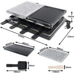 Naizy ? grill raclette �lectrique 1400w pour 8 personnes ? acier inoxydable 304 ? dalle de granit et ...