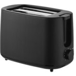 Grille - pain � 2 fentes (750 w et 7 niveaux de grillage) en plastique noir mat