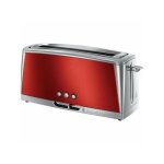 Grille pain - toaster electrique - russell hobbs - luna rouge solaire - fente longue - 1420 w - fonctions ...