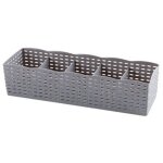 (gris) bo�te de rangement � tiroir, organiseur de tiroir de bureau avec 5 compartiments, grille perfor�e, ...