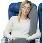 Gris clair coussin auto, oreiller de voyage - inflatable luxury - innovant, brevet� et gonflable - cale ...