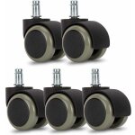 ?gris?roulette pour chaise de bureau - lot 5 roulettes pour fauteuil - roue de rechange 11 / 48 mm - ...