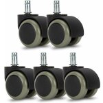 ?gris?roulette pour chaise de bureau - lot 5 roulettes pour fauteuil - roue de rechange 11 / 48 mm - ...