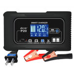 Groofoo chargeur de batterie au lithium 20a 12v et 24v, chargeur de batterie au plomb (agm / gel / sla. ...