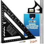 Groofoo equerre menuisier (set de 2) - kit complet querres de charpentier 12 - en - 1 - querre trusquin ...