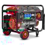 Groupe électrogène max 6000w avec roues et prise triphasée - brick Groupe électrogène max 6000w avec roues et prise triphasée - brick