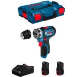 Perceuse visseuse 12v bosch gsr 12v - 15 fc - 2 batteries li - ion 2ah + chargeur + coffret l - boxx ...