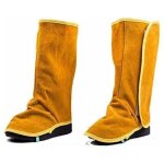 [jamais utilis�] gu�tres de soudage en cuir, couvre - bottes et chaussures de soudage r�sistants au feu, ...