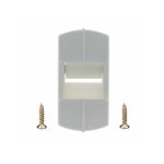 Guide sangle largeur 12  15mm de volet roulant avec cache pvc gris clair fixation verticale  visser ...