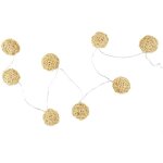 Guirlande boule rotin natural 8 led d6 1m56 m12