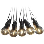 Guirlande lumineuse solaire v - tac 12 m avec 10 ampoules led 0, 5 w, blanc chaud ip44, avec panneau ...