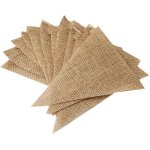 Guirlande fanions toile de jute, 48pcs drapeaux triangle bannire vintage pour mariage fte baptme, ...