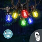 Guirlande guinguette 10m 10 bulbes filament rouge bleu jaune vert avec variateur de luminosité et télécommande ... Guirlande guinguette 10m 10 bulbes filament rouge bleu jaune vert avec variateur de luminosité et télécommande ...