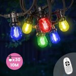 Guirlande guinguette 10m 30 bulbes filament rouge bleu jaune vert dimmables - guirlande lumineuse ampoule ... Guirlande guinguette 10m 30 bulbes filament rouge bleu jaune vert dimmables - guirlande lumineuse ampoule ...