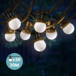 Guirlande guinguette 20m blanc ip65 - guirlande electrique exterieur 20 bulbes - guirlande guinguette ...
