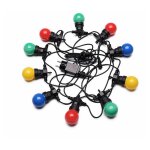 Guirlande guinguette 5m multicolore ip65 - guirlande electrique extrieure 10 bulbes bleu rouge jaune ...