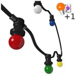 Guirlande guinguette led b22 20 ampoules multicolore 10m plus cable d'alimentation