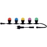 Guirlande guinguette led 10m, 10 ampoules, multicouleurs rempla�ables e27, 150w, 300 lumens, ip65, connectable ...
