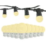 Guirlande guinguette professionnelle 10 ampoules led b22 1w blanc chaud 10 m�tres interconnectable