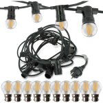 Guirlande guinguette professionnelle 10 ampoules led b22 4w blanc chaud 10 m�tres interconnectable