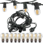 Guirlande guinguette professionnelle 10 ampoules led e27 4w blanc chaud 10 m�tres interconnectable