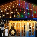 Guirlande led 31v 9m - 360 lampes avec suspensions en flocons de neige, t�l�commande 6 modes, effet glacial ...