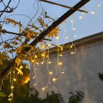 Guirlande led stalactite connectable 8m blanc chaud flash