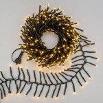 Guirlande lumineuse boa d12cm 5m 500 miniled blanc chaud extensible 31v c�ble vert ip44 smart connect ...