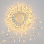 Guirlande lumineuse boa d6cm 10m 500 led blanc chaud extensible c�ble blanc ip44 31v smart connect lotti ...