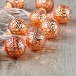Guirlande lumineuse boules marocaines cuivre
