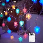 Guirlande lumineuse c�nes de pin, 6m 40led girlande de lumineux no�l pour sapin de no�l, ip44 imperm�able ...