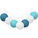 Guirlande lumineuse coton boules - 3, 3m 20 led cha�ne lumi�re avec prise pour chambre rideau f�te no�l ...