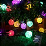 Guirlande lumineuse extrieur solaire, 6. 5m 30 led guirlande lumineuse boules solaire 8 modes impermable ...