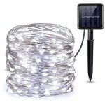 Guirlande lumineuse exterieur solaire, 7m 50 led fil de cuivre guirlande lumi�re solaire 8 modes �tanche ...