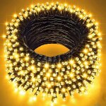 Guirlande lumineuse ext�rieure 300 led 30m, lumi�res de sapin de no�l blanc chaud � brancher, guirlande ...