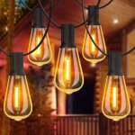 Guirlande lumineuse exterieure, 30m guirlande led avec st38 ampoules, 2200k blanc chaud, imperm�able ...