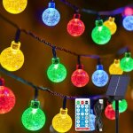 Guirlande lumineuse ext�rieure solaire no�l guinguette, 12m / 39ft 100led cristal boules guirlande solaire ...