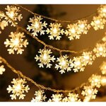 Guirlande lumineuse, flocon de neige guirlande lumineuse, 6m 40 led lumi�res de no�l int�rieur et ext�rieure, ...