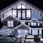 Guirlande lumineuse gla�ons pour d�coration ext�rieure, 280 led, 10 m, 8 modes, rideau lumineux avec ...