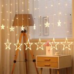Guirlande lumineuse led avec 12 Étoiles 138 led rideau lumineux lumières de noël 3m rideau Étoiles blanc ... Guirlande lumineuse led avec 12 Étoiles 138 led rideau lumineux lumières de noël 3m rideau Étoiles blanc ...