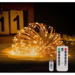 Guirlande lumineuse � led, 20m 200leds usb guirlande led etanche, imperm�able ip65 chaud blanc exterieur ...