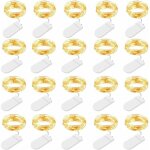 Guirlandes lumineuses led batterie, 20 pices 1m 10 leds guirlandes lumineuses en fil de cuivre pour ...
