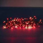 Guirlande lumineuse d'ext�rieur 9m ? 340 led rouge fixe et 60 led blanc chaud flash ? alimentation 24v ...