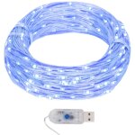 Guirlande lumineuse micro led 40m 400 led bleu 8 fonctions