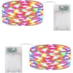 Guirlande lumineuse multicolore nol fairy lights led lot de 2 10 m 100 led guirlande de lumire girlande ...