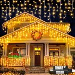 Guirlande lumineuse de no�l ext�rieure, 10 m�tres de long, 400 lumi�res blanc chaud, � brancher, 8 modes. ...