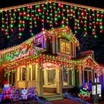 Guirlande lumineuse de no�l ext�rieure, 10 m�tres de long, 400 lumi�res color�es, � brancher, 8 modes ...