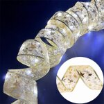 Guirlande lumineuse de noël, ruban brillant, led de 2 m, décorations de sapin de noël, n?ud en dentelle, ... Guirlande lumineuse de noël, ruban brillant, led de 2 m, décorations de sapin de noël, n?ud en dentelle, ...